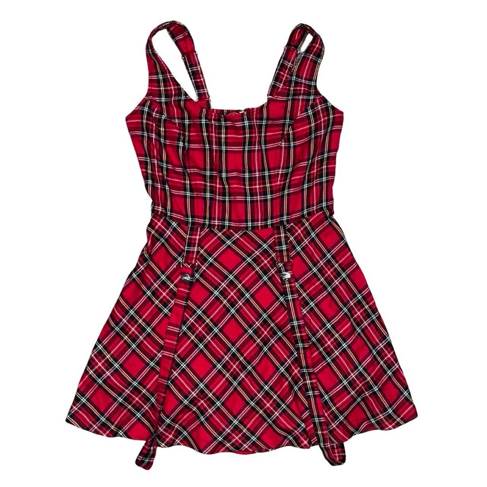 Tripp NYC black and red tartan plaid mini dress